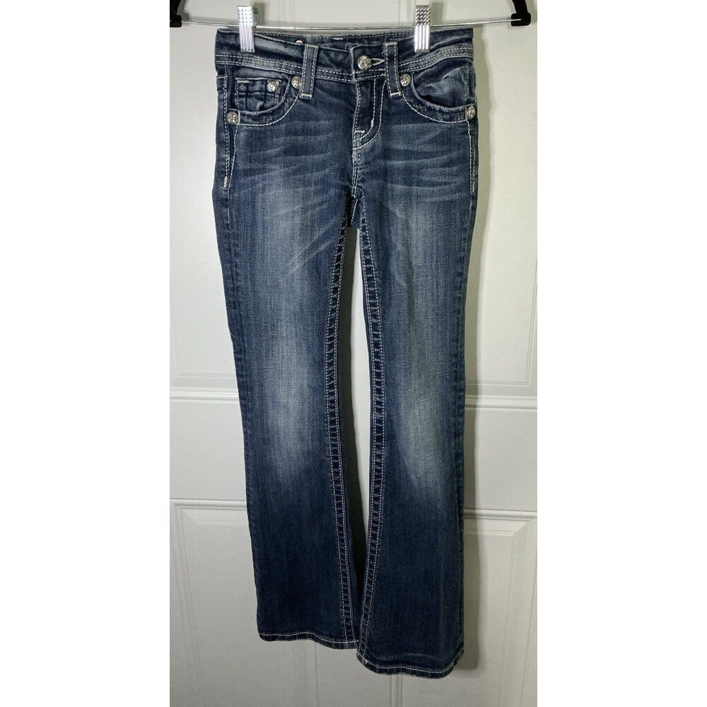 Miss Me Girls Denim Bootcut Jeans Girls Size 10 Embellishments Rhinestones